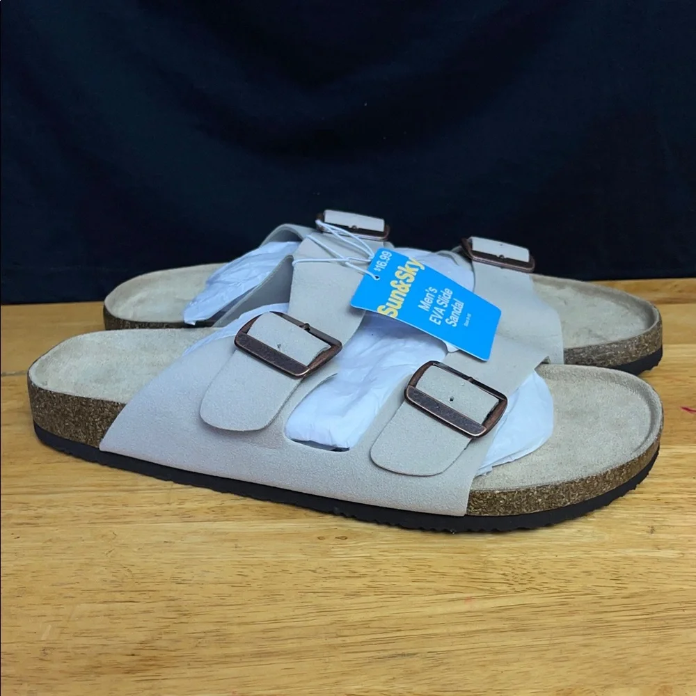 Sun & Sky Men's Beige Slide Sandals
